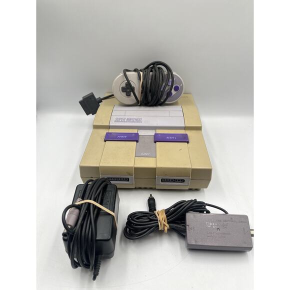 Super Nintendo SNES Console Bundle Oem With Controller All Cables Tested - Picture 1 of 16